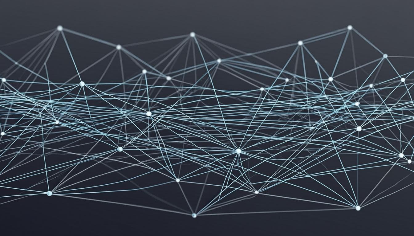 Abstract network visual representing Tasvirwala's creator marketplace